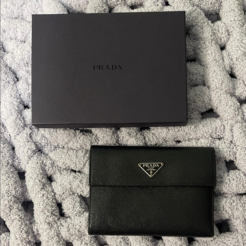 Prada Black Saffiano Leather Wallet
